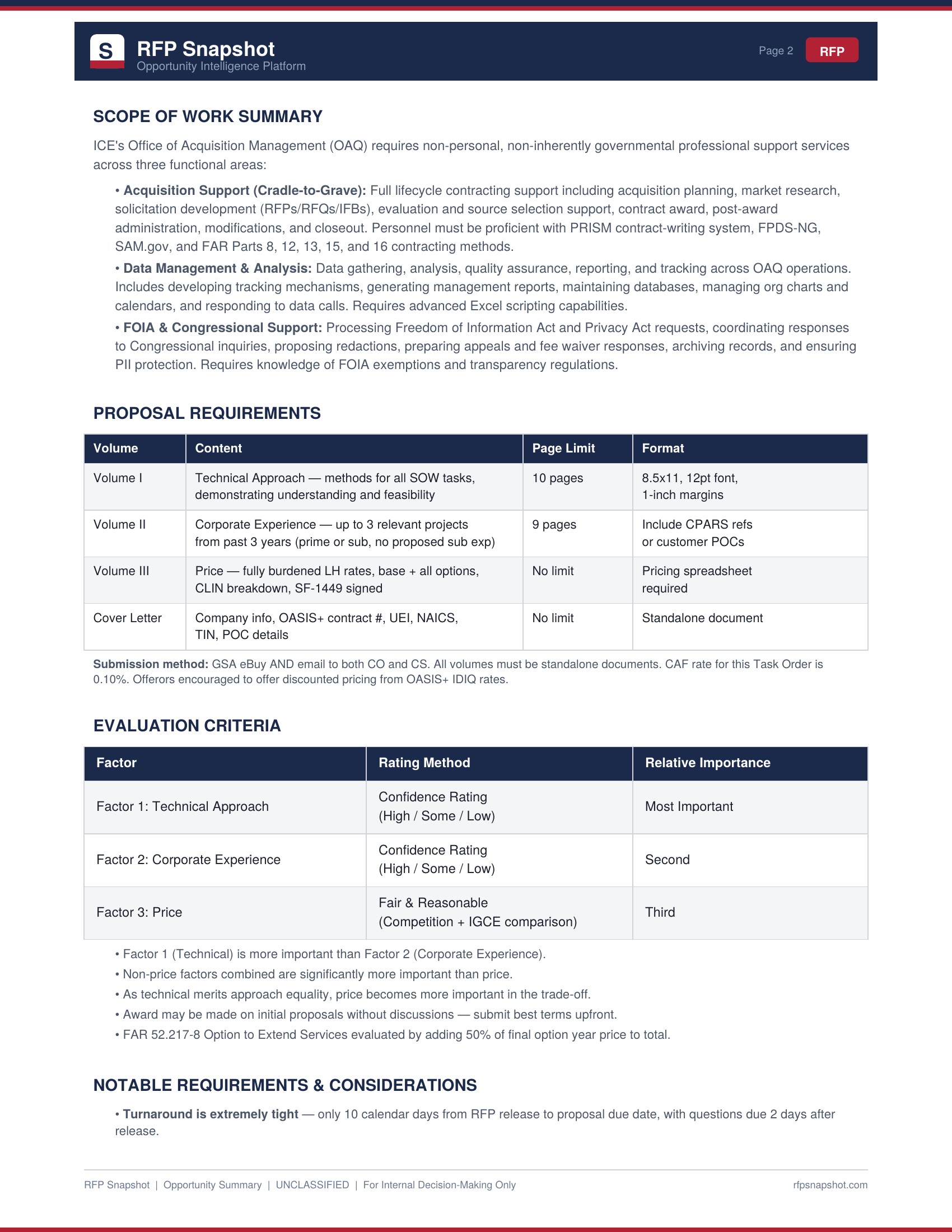 ICE Opportunity Snapshot Page 2