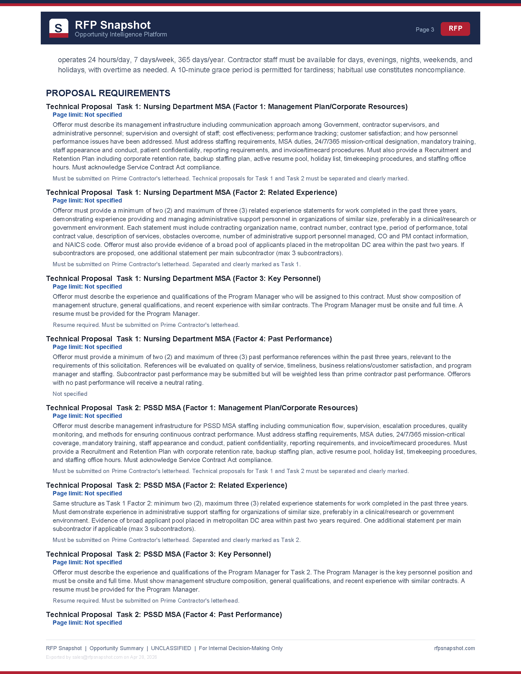 NIH MSA Snapshot Page 3 - Proposal requirements