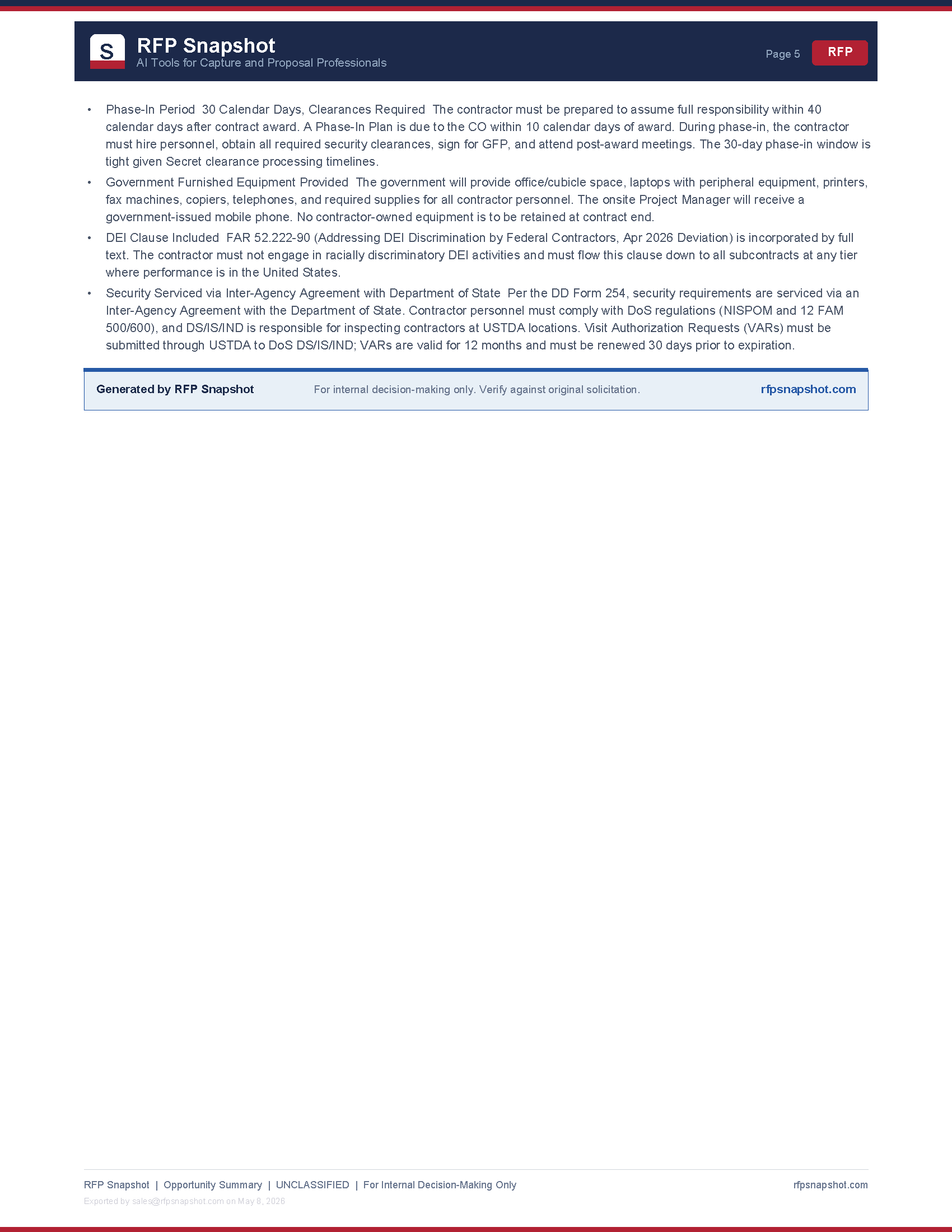 USTDA IRC Snapshot Page 5 - Risk items and considerations